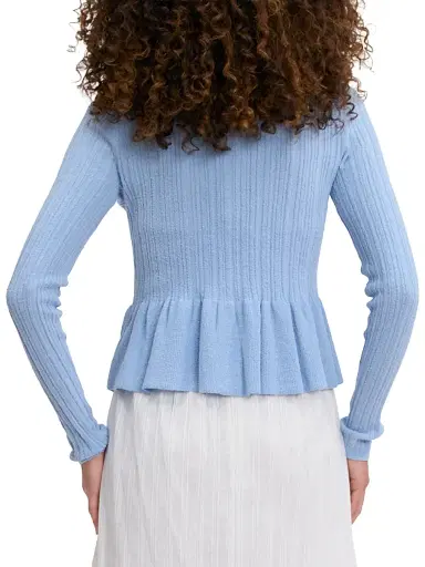 Rebecca Taylor Women's Bouclé Knit Cotton-Blend Cardigan - Azure | Thumbnail 5 Rebecca Taylor Women's Bouclé Knit Cotton-Blend Cardigan - Azure | Thumbnail 5