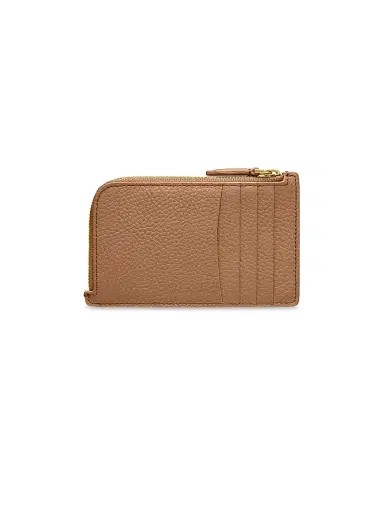 MAISON de SABRÉ Women's Leather Zip Card Holder - Sandstone Brown | Thumbnail 2 MAISON de SABRÉ Women's Leather Zip Card Holder - Sandstone Brown | Thumbnail 2