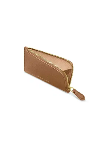 MAISON de SABRÉ Women's Leather Zip Card Holder - Sandstone Brown | Thumbnail 3 MAISON de SABRÉ Women's Leather Zip Card Holder - Sandstone Brown | Thumbnail 3