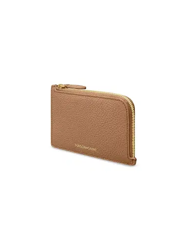 MAISON de SABRÉ Women's Leather Zip Card Holder - Sandstone Brown | Thumbnail 4 MAISON de SABRÉ Women's Leather Zip Card Holder - Sandstone Brown | Thumbnail 4