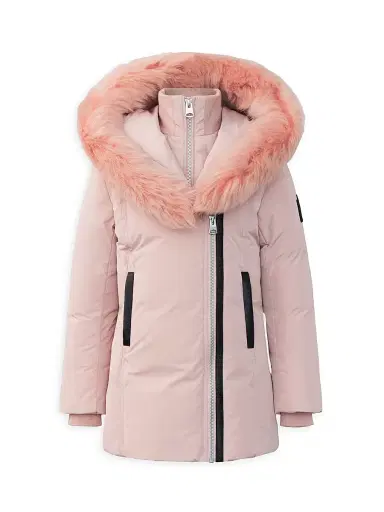 Mackage Little Girl's & Girl's Leelee Long Down Parka - Petal - Size 14 | Thumbnail 1 Mackage Little Girl's & Girl's Leelee Long Down Parka - Petal - Size 14 | Thumbnail 1