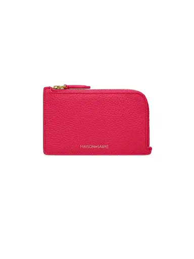 MAISON de SABRÉ Women's Leather Zip Card Holder - Shibuya Fuchsia | Thumbnail 1 MAISON de SABRÉ Women's Leather Zip Card Holder - Shibuya Fuchsia | Thumbnail 1