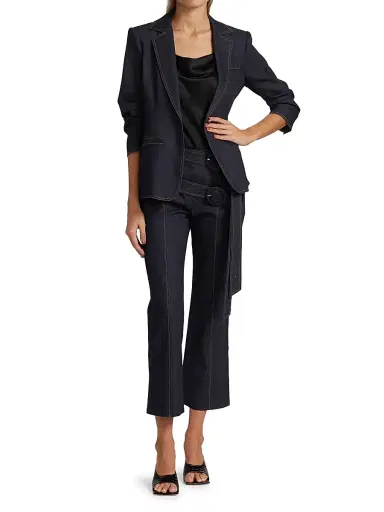 Cinq à Sept Women's Khloe Denim Blazer - Indigo - Size 12 | Thumbnail 2 Cinq à Sept Women's Khloe Denim Blazer - Indigo - Size 12 | Thumbnail 2