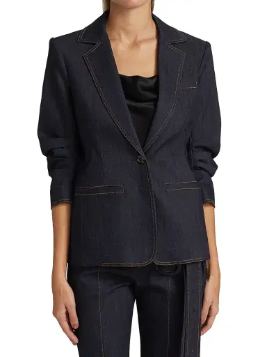Cinq à Sept Women's Khloe Denim Blazer - Indigo - Size 12 | Thumbnail 3 Cinq à Sept Women's Khloe Denim Blazer - Indigo - Size 12 | Thumbnail 3