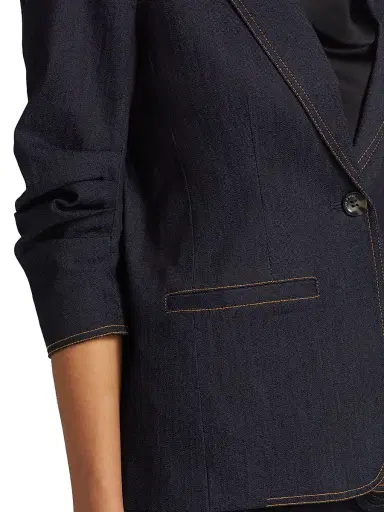 Cinq à Sept Women's Khloe Denim Blazer - Indigo - Size 12 | Thumbnail 6 Cinq à Sept Women's Khloe Denim Blazer - Indigo - Size 12 | Thumbnail 6