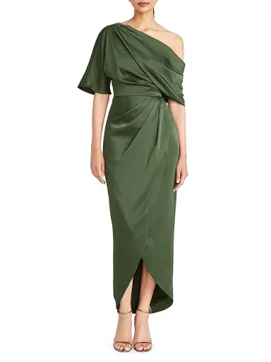 Theia Women's Rayna One-Shoulder Gown - Moss Green | Thumbnail 2 Theia Women's Rayna One-Shoulder Gown - Moss Green | Thumbnail 2