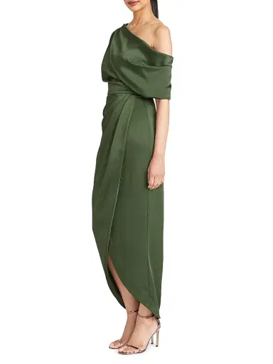 Theia Women's Rayna One-Shoulder Gown - Moss Green | Thumbnail 3 Theia Women's Rayna One-Shoulder Gown - Moss Green | Thumbnail 3