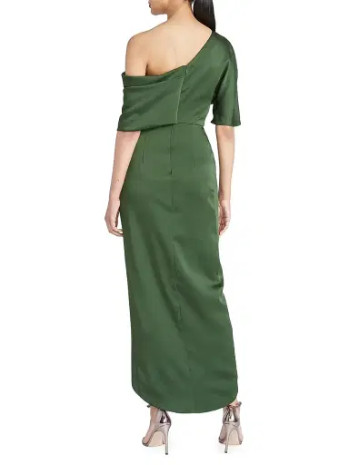 Theia Women's Rayna One-Shoulder Gown - Moss Green | Thumbnail 4 Theia Women's Rayna One-Shoulder Gown - Moss Green | Thumbnail 4