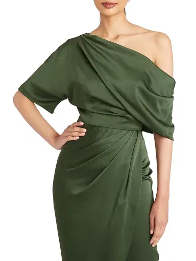 Theia Women's Rayna One-Shoulder Gown - Moss Green | Thumbnail 5 Theia Women's Rayna One-Shoulder Gown - Moss Green | Thumbnail 5