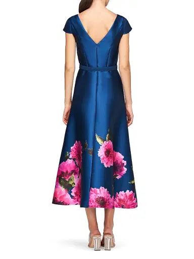 Kay Unger Women's Ina Peony Mikado Cocktail Dress - Dark Ink French Rose - Size 0 | Thumbnail 5 Kay Unger Women's Ina Peony Mikado Cocktail Dress - Dark Ink French Rose - Size 0 | Thumbnail 5
