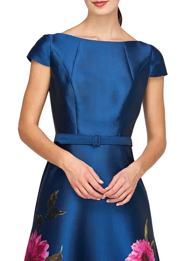 Kay Unger Women's Ina Peony Mikado Cocktail Dress - Dark Ink French Rose - Size 0 | Thumbnail 6 Kay Unger Women's Ina Peony Mikado Cocktail Dress - Dark Ink French Rose - Size 0 | Thumbnail 6