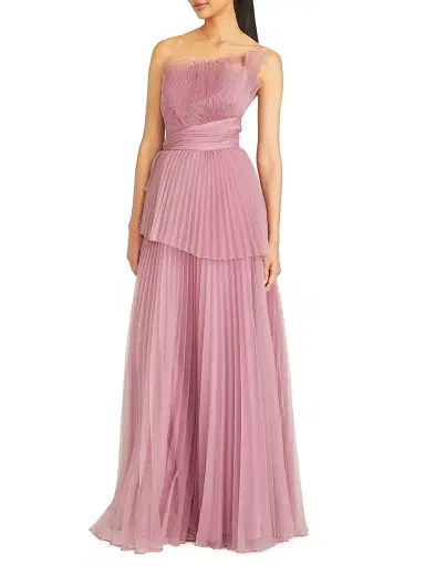 Theia Women's Delphine Pleated One-Shoulder Organza Gown - Dusk | Thumbnail 2 Theia Women's Delphine Pleated One-Shoulder Organza Gown - Dusk | Thumbnail 2
