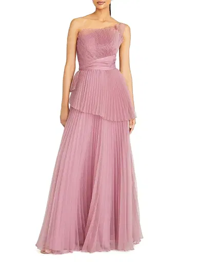 Theia Women's Delphine Pleated One-Shoulder Organza Gown - Dusk | Thumbnail 3 Theia Women's Delphine Pleated One-Shoulder Organza Gown - Dusk | Thumbnail 3