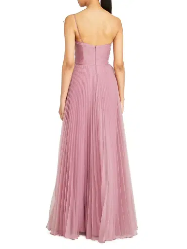 Theia Women's Delphine Pleated One-Shoulder Organza Gown - Dusk | Thumbnail 4 Theia Women's Delphine Pleated One-Shoulder Organza Gown - Dusk | Thumbnail 4