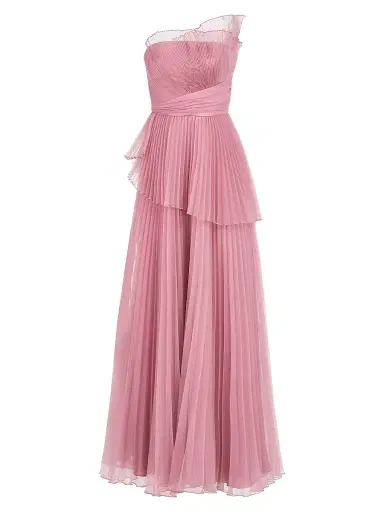 Theia Women's Delphine Pleated One-Shoulder Organza Gown - Dusk | Thumbnail 1 Theia Women's Delphine Pleated One-Shoulder Organza Gown - Dusk | Thumbnail 1