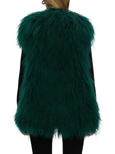Gorski Women's Select Mongolian Goat Zip Vest | Thumbnail 4 Gorski Women's Select Mongolian Goat Zip Vest | Thumbnail 4