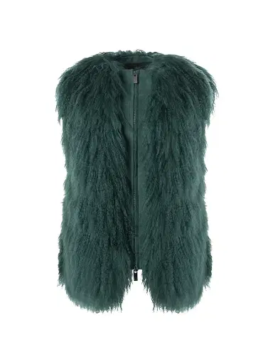 Gorski Women's Select Mongolian Goat Zip Vest | Thumbnail 1 Gorski Women's Select Mongolian Goat Zip Vest | Thumbnail 1