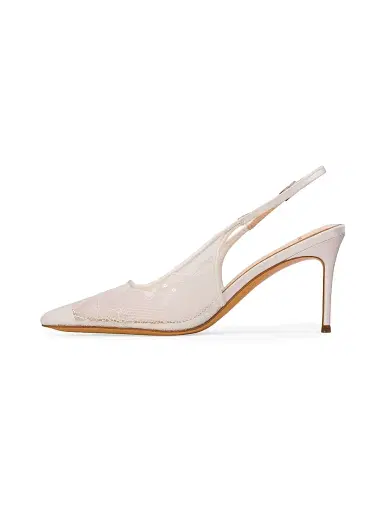 Black Suede Studio Women's Marina 0MM Lace Slingback Pumps - White Sequin Lace | Thumbnail 5 Black Suede Studio Women's Marina 0MM Lace Slingback Pumps - White Sequin Lace | Thumbnail 5