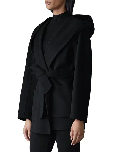 Mackage Women's Paya Double-Face Wool Bathrobe Wrap Coat - Black - Size XL | Thumbnail 4 Mackage Women's Paya Double-Face Wool Bathrobe Wrap Coat - Black - Size XL | Thumbnail 4