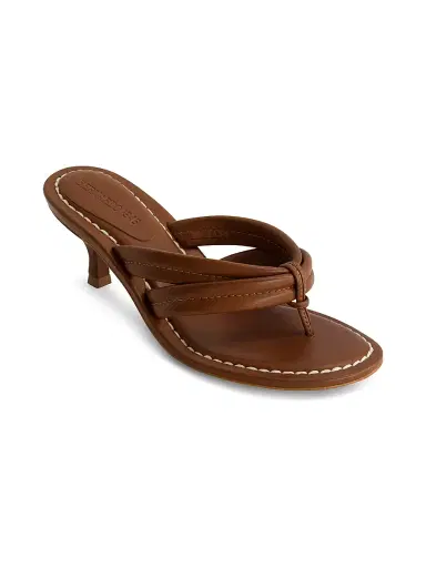 Bernardo 1946 Women's Miami 55MM Kitten Heel Sandals - Saddle | Thumbnail 2 Bernardo 1946 Women's Miami 55MM Kitten Heel Sandals - Saddle | Thumbnail 2