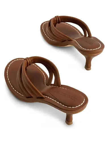 Bernardo 1946 Women's Miami 55MM Kitten Heel Sandals - Saddle | Thumbnail 5 Bernardo 1946 Women's Miami 55MM Kitten Heel Sandals - Saddle | Thumbnail 5