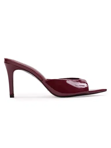 Black Suede Studio Women's Brea 80MM Patent Leather Mules - Ruby Patent Leather - Size 7.5 | Thumbnail 1 Black Suede Studio Women's Brea 80MM Patent Leather Mules - Ruby Patent Leather - Size 7.5 | Thumbnail 1