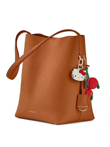 MAISON de SABRÉ Women's Leather Bucket Soft Tote Bag - Pecan Brown | Thumbnail 2 MAISON de SABRÉ Women's Leather Bucket Soft Tote Bag - Pecan Brown | Thumbnail 2