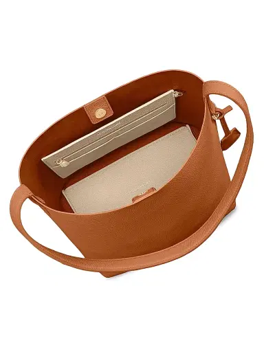MAISON de SABRÉ Women's Leather Bucket Soft Tote Bag - Pecan Brown | Thumbnail 6 MAISON de SABRÉ Women's Leather Bucket Soft Tote Bag - Pecan Brown | Thumbnail 6