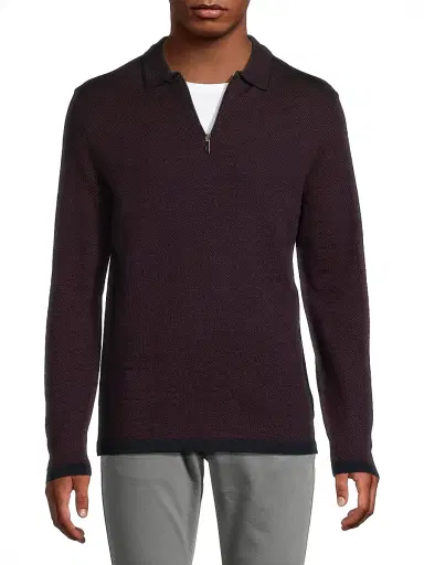 Robert Barakett Men's Forthill Half Zip Sweater - Bordeaux - Size XXL | Thumbnail 3 Robert Barakett Men's Forthill Half Zip Sweater - Bordeaux - Size XXL | Thumbnail 3