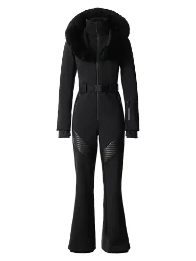 Mackage Women's Elle Shearling Trim Ski Suit - Black - Size XL | Thumbnail 1 Mackage Women's Elle Shearling Trim Ski Suit - Black - Size XL | Thumbnail 1