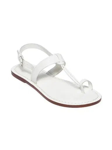 Bernardo Women's Maverick 2 Leather Toe Ring Sandals - White | Thumbnail 2 Bernardo Women's Maverick 2 Leather Toe Ring Sandals - White | Thumbnail 2