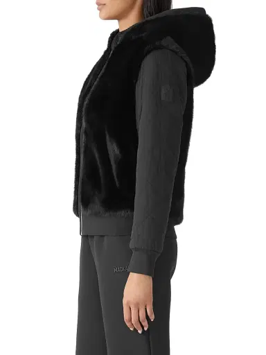 Mackage Women's Gwendal Quilted Faux-Fur Reversible Hoodie - Black - Size XL | Thumbnail 4 Mackage Women's Gwendal Quilted Faux-Fur Reversible Hoodie - Black - Size XL | Thumbnail 4