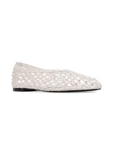 Black Suede Studio Women's Sonia Ballerina Flats - Coconut Leather | Thumbnail 2 Black Suede Studio Women's Sonia Ballerina Flats - Coconut Leather | Thumbnail 2