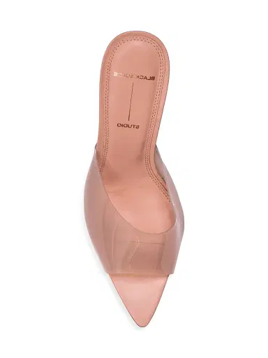 Black Suede Studio Women's Belle PVC Mules - Old Rose Leather | Thumbnail 6 Black Suede Studio Women's Belle PVC Mules - Old Rose Leather | Thumbnail 6