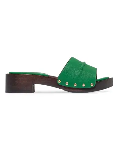 Bernardo 1946 Women's Blyde Low Heel Clog Sandals - Green - Size 8 | Thumbnail 1 Bernardo 1946 Women's Blyde Low Heel Clog Sandals - Green - Size 8 | Thumbnail 1