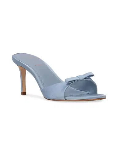Black Suede Studio Women's Albie 65MM Satin Mule Sandals - Blue Fog | Thumbnail 2 Black Suede Studio Women's Albie 65MM Satin Mule Sandals - Blue Fog | Thumbnail 2
