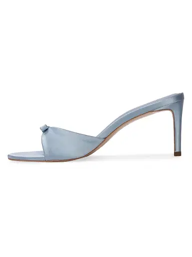 Black Suede Studio Women's Albie 65MM Satin Mule Sandals - Blue Fog | Thumbnail 3 Black Suede Studio Women's Albie 65MM Satin Mule Sandals - Blue Fog | Thumbnail 3