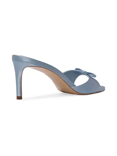 Black Suede Studio Women's Albie 65MM Satin Mule Sandals - Blue Fog | Thumbnail 4 Black Suede Studio Women's Albie 65MM Satin Mule Sandals - Blue Fog | Thumbnail 4