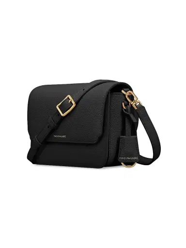 MAISON de SABRÉ Women's Leather Flap Shoulder Bag - Black Caviar | Thumbnail 3 MAISON de SABRÉ Women's Leather Flap Shoulder Bag - Black Caviar | Thumbnail 3