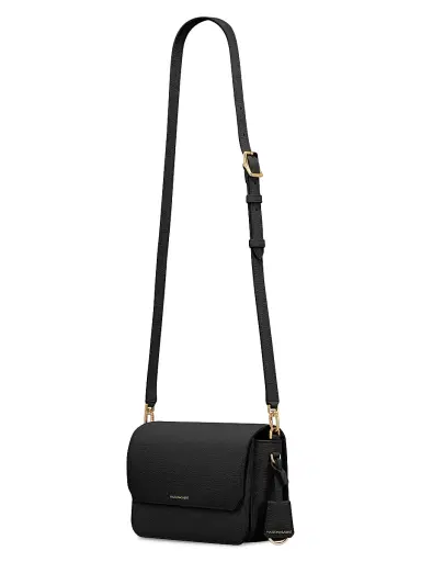 MAISON de SABRÉ Women's Leather Flap Shoulder Bag - Black Caviar | Thumbnail 4 MAISON de SABRÉ Women's Leather Flap Shoulder Bag - Black Caviar | Thumbnail 4