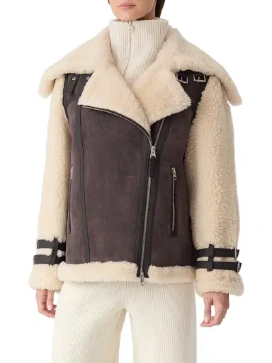 Mackage Women's Rhoslyn Suede & Shearling Moto Jacket | Thumbnail 2 Mackage Women's Rhoslyn Suede & Shearling Moto Jacket | Thumbnail 2