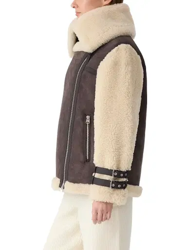 Mackage Women's Rhoslyn Suede & Shearling Moto Jacket | Thumbnail 3 Mackage Women's Rhoslyn Suede & Shearling Moto Jacket | Thumbnail 3