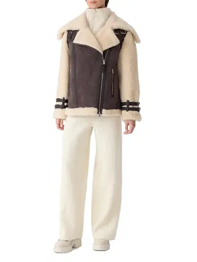 Mackage Women's Rhoslyn Suede & Shearling Moto Jacket | Thumbnail 1 Mackage Women's Rhoslyn Suede & Shearling Moto Jacket | Thumbnail 1