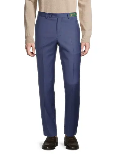 Saks Fifth Avenue Men's COLLECTION Wool Basic Pants - Blue | Thumbnail 3 Saks Fifth Avenue Men's COLLECTION Wool Basic Pants - Blue | Thumbnail 3