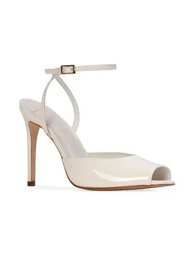 Black Suede Studio Women's Wren 100MM Peep Toe Sandals - Coconut Patent | Thumbnail 2 Black Suede Studio Women's Wren 100MM Peep Toe Sandals - Coconut Patent | Thumbnail 2