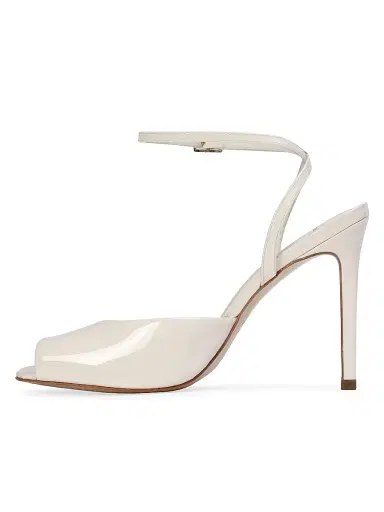 Black Suede Studio Women's Wren 100MM Peep Toe Sandals - Coconut Patent | Thumbnail 4 Black Suede Studio Women's Wren 100MM Peep Toe Sandals - Coconut Patent | Thumbnail 4