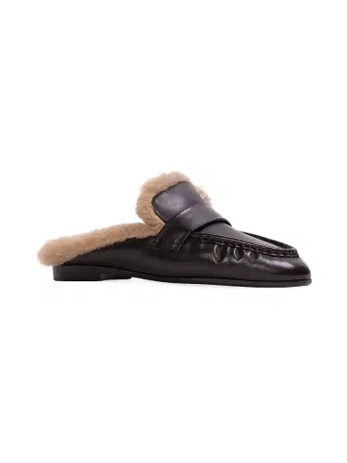 Black Suede Studio Women's Theo Backless Loafers - Black Leather | Thumbnail 2 Black Suede Studio Women's Theo Backless Loafers - Black Leather | Thumbnail 2