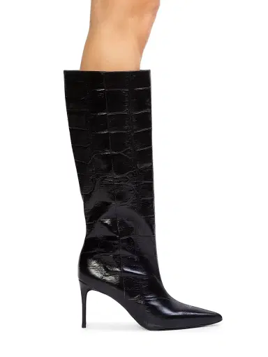 Black Suede Studio Women's Ember 80MM Croc Embossed Boots - Black Croc Leather | Thumbnail 5 Black Suede Studio Women's Ember 80MM Croc Embossed Boots - Black Croc Leather | Thumbnail 5