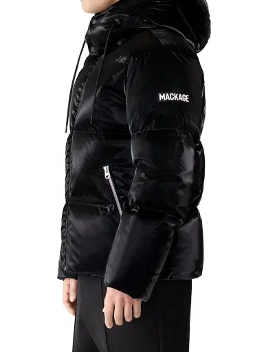 Mackage Men's Kent-GLO Hooded Puffer Jacket - Black | Thumbnail 4 Mackage Men's Kent-GLO Hooded Puffer Jacket - Black | Thumbnail 4