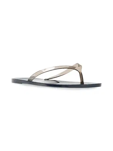 Black Suede Studio Women's Crystal PVC Flip Flops - Navy Black Pvc | Thumbnail 2 Black Suede Studio Women's Crystal PVC Flip Flops - Navy Black Pvc | Thumbnail 2